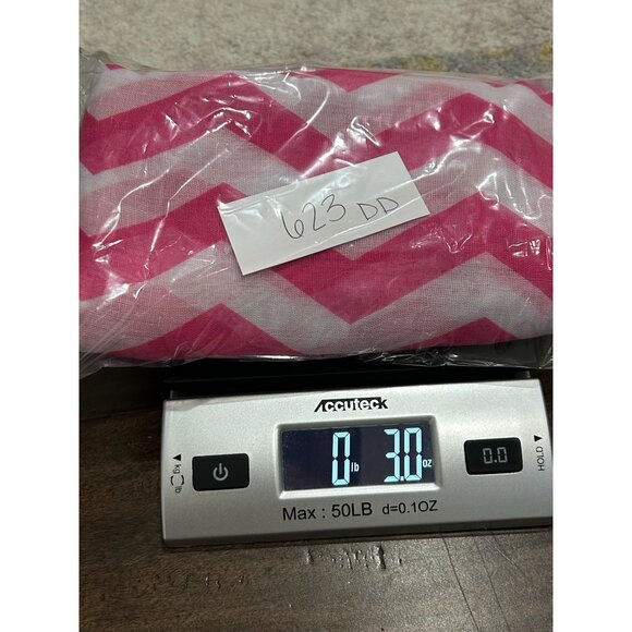 Chevron Pattern Infinity Scarf Pink White Shawl Wrap Lightweight Polyester - Picture 9 of 9